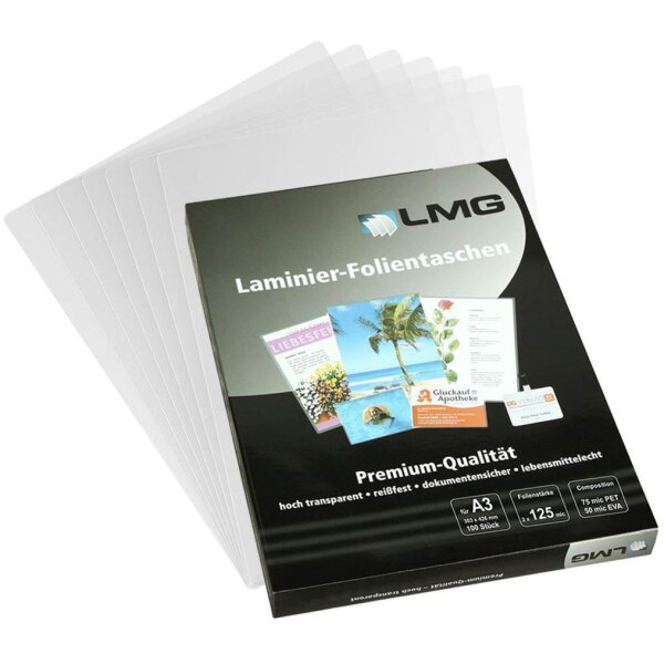 LMG Laminierfolien glänzend für A3 125 micron, 100 St.