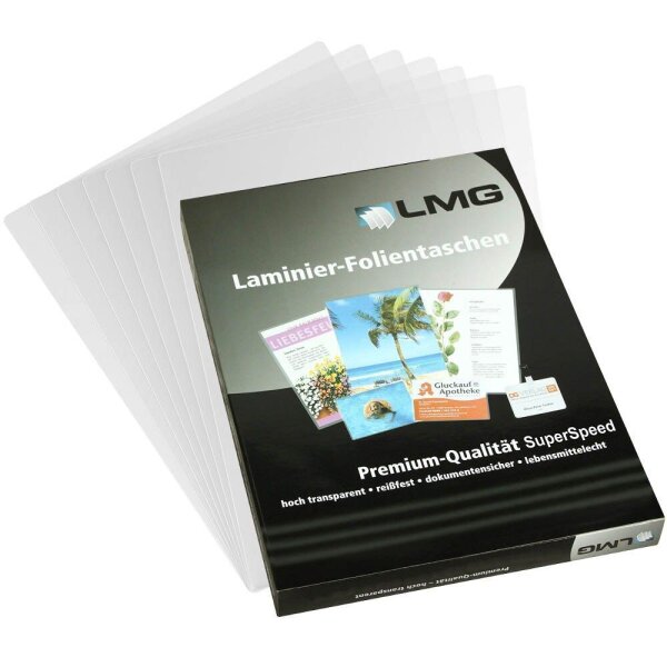 LMG Laminierfolien Fast-Foil glänzend für A4 80 micron, 100 St.