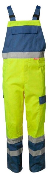 PLANAM® unisex Warnschutz-Latzhose MAJOR PROTECT warngelb, kornblau Größe 106