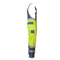 PLANAM® unisex Warnschutz-Latzhose MAJOR PROTECT warngelb, kornblau Größe 56