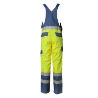 PLANAM® unisex Warnschutz-Latzhose MAJOR PROTECT warngelb, kornblau Größe 64