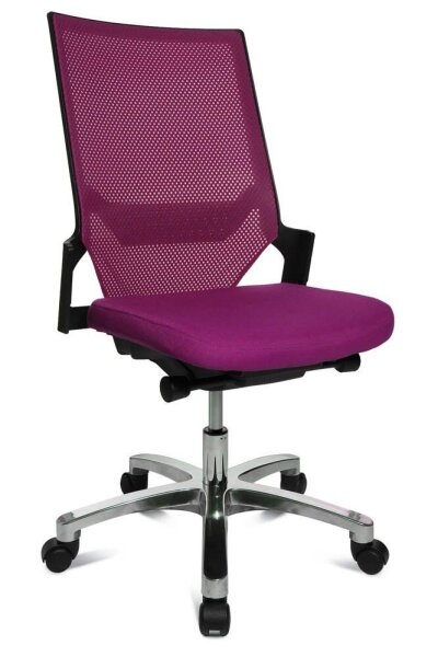 Topstar Bürostuhl Autosynchron®-1 Alu, AU1090 T33 Stoff lila, Gestell alu