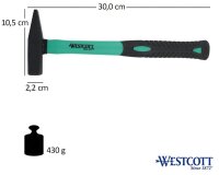 WESTCOTT Schlosserhammer 300 g Kopf: Kohlenstoffstahl
