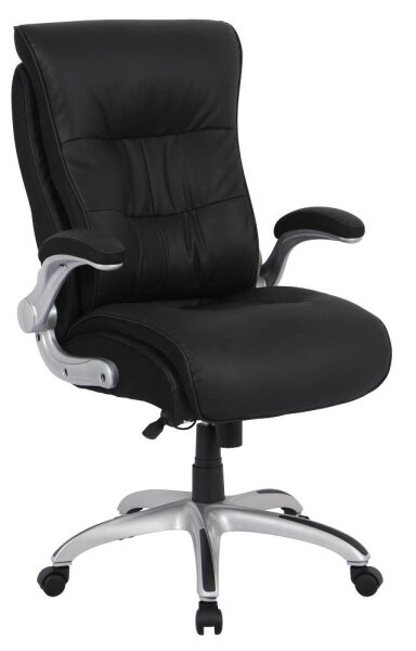XXL Chefsessel, 10004 Kunstleder schwarz, Gestell silber