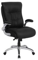 XXL Chefsessel, 10004 Kunstleder schwarz, Gestell silber