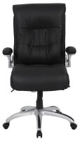 XXL Chefsessel, 10004 Kunstleder schwarz, Gestell silber