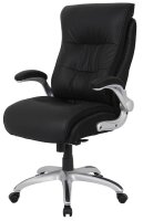 XXL Chefsessel, 10004 Kunstleder schwarz, Gestell silber