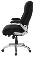 XXL Chefsessel, 10004 Kunstleder schwarz, Gestell silber