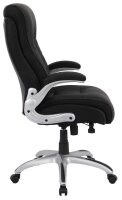 XXL Chefsessel, 10004 Kunstleder schwarz, Gestell silber