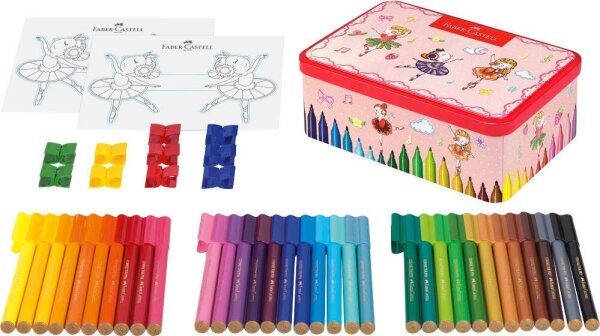 FABER-CASTELL Connector Ballerina Filzstifte farbsortiert, 33 St.