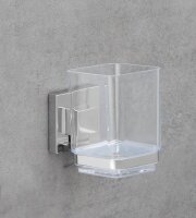 WENKO Zahnputzbecher Quadro silber, 1 St.