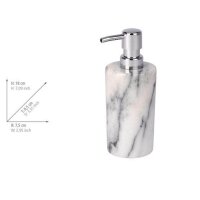 WENKO Seifenspender Onyx 22524100 weiß Marmor 230,0 ml