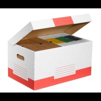 10 Cartonia Archivcontainer weiß/rot 54,8 x 36,4 x...