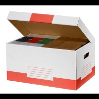 10 Cartonia Archivcontainer weiß/rot 54,8 x 36,4 x...