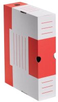 10 Cartonia Archivboxen weiß/rot 8,3 x 34,0 x 25,2 cm