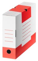 10 Cartonia Archivboxen weiß/rot 8,3 x 34,0 x 25,2 cm