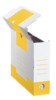 10 Cartonia Archivboxen weiß/gelb 8,3 x 34,0 x 25,2 cm