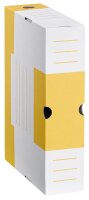 10 Cartonia Archivboxen weiß/gelb 8,3 x 34,0 x 25,2 cm