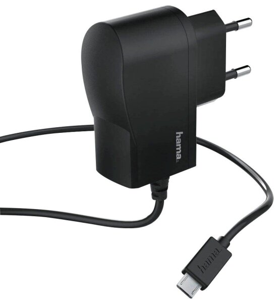 hama Ladekabel mit Adapter schwarz, Kabellänge: 1,0 m, 5 Watt