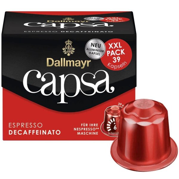 Dallmayr Capsa Espresso Decaffeinato Kaffeekapseln, Arabicabohnen kräftig, 39 St.