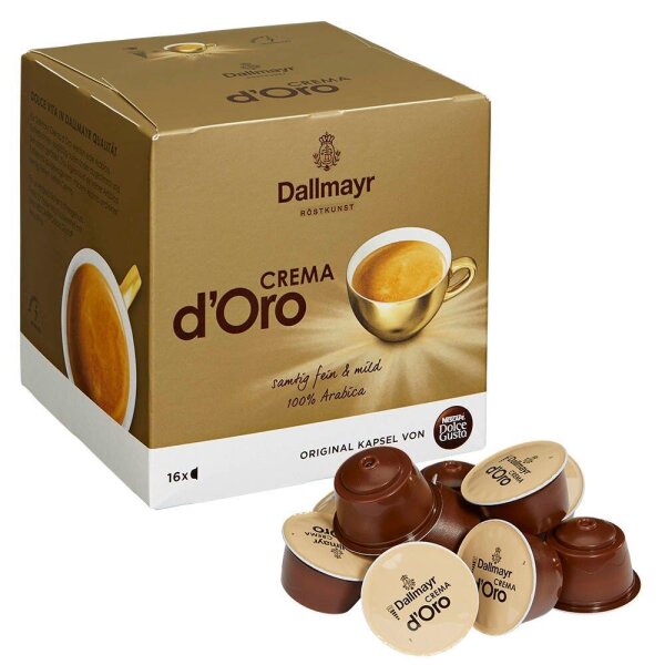 Dallmayr Crema dOro Kaffeekapseln, Arabicabohnen kräftig, 16 St.