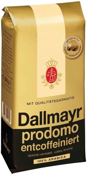 Dallmayr prodomo entkoffeiniert  Kaffeebohnen, Arabicabohnen 500 g