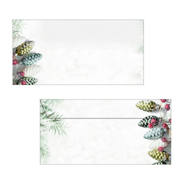 50 SIGEL Weihnachtsbriefumschläge Christmas Garland DIN lang ohne Fenster