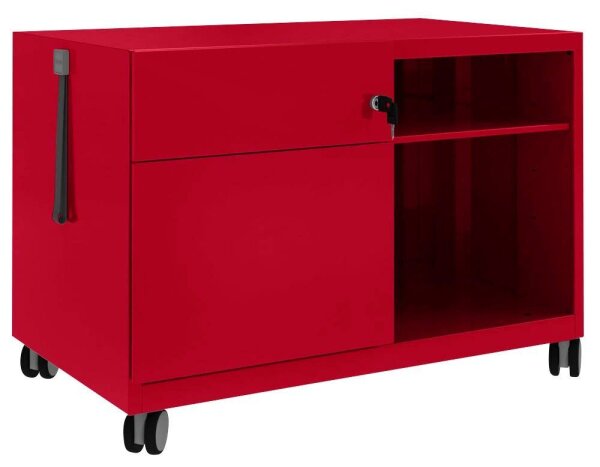 BISLEY Note™ Caddy Rollcontainer kardinalrot 2 Auszüge 80,0 x 49,0 x 56,3 cm