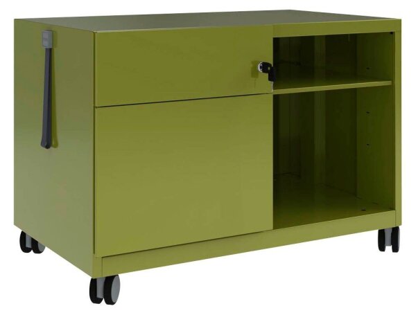 BISLEY Note™ Caddy Rollcontainer grün 2 Auszüge 80,0 x 49,0 x 56,3 cm