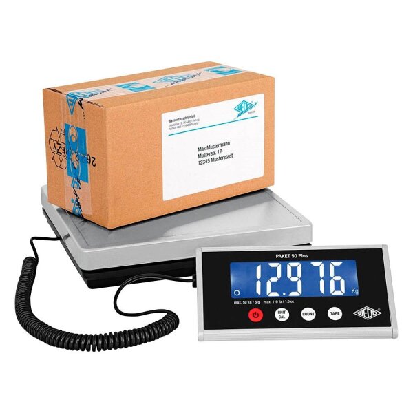 WEDO Paketwaage Paket 50 Plus schwarz für max. 50,0 kg