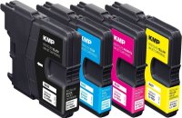 KMP B65V schwarz, cyan, magenta, gelb Druckerpatronen kompatibel zu brother LC985VALBP , 4er-Set