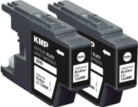 KMP B59D schwarz Druckerpatronen kompatibel zu brother LC1240BKBP2DR, 2er-Set
