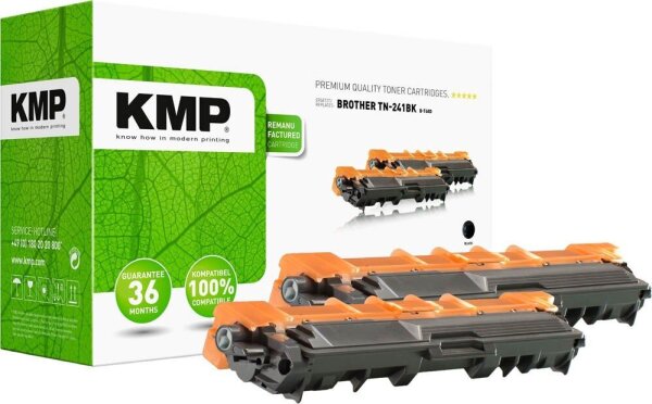 KMP B-T48D  schwarz Toner kompatibel zu brother TN241BK, 2er-Set