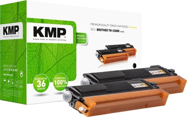 KMP B-T32D  schwarz Toner kompatibel zu brother TN230BK, 2er-Set