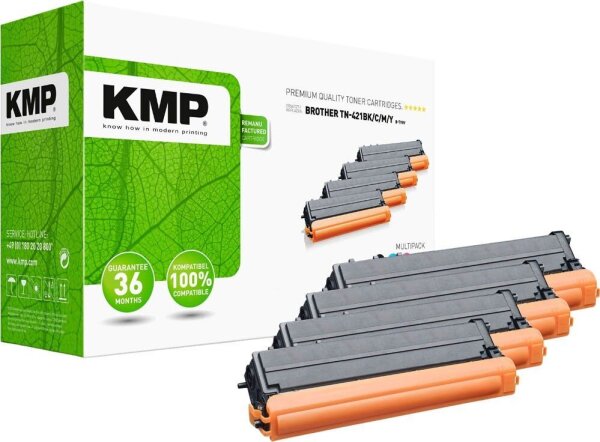 KMP B-T98V  schwarz, cyan, magenta, gelb Toner kompatibel zu brother TN421BK/C/M/Y, 4er-Set