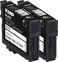 KMP E141D schwarz Druckerpatronen kompatibel zu EPSON 16XL (T1631), 2er-Set