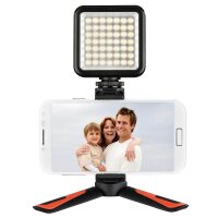 hama Pocket II Rotation Ministativ für Smartphones schwarz, rot