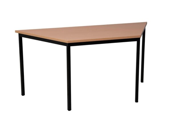 Gürkan Mehrzwecktisch buche Trapezform, Vierkantrohr schwarz, 140,0 x 70,0 x 75,0 cm