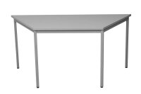 Gürkan Mehrzwecktisch grau Trapezform, Vierkantrohr grau, 160,0 x 80,0 x 75,0 cm