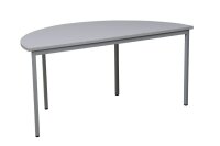 Gürkan Mehrzwecktisch grau halbrund, Vierkantrohr grau, 160,0 x 80,0 x 75,0 cm