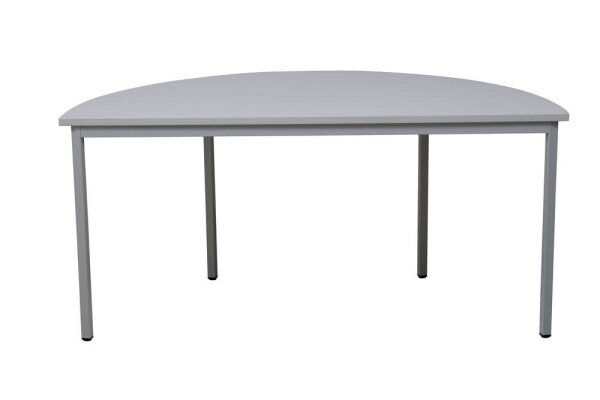 Gürkan Mehrzwecktisch grau halbrund, Vierkantrohr grau, 120,0 x 60,0 x 75,0 cm