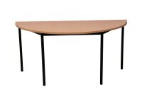 Gürkan Mehrzwecktisch buche halbrund, Vierkantrohr schwarz, 160,0 x 80,0 x 75,0 cm