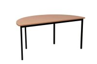 Gürkan Mehrzwecktisch buche halbrund, Vierkantrohr schwarz, 160,0 x 80,0 x 75,0 cm