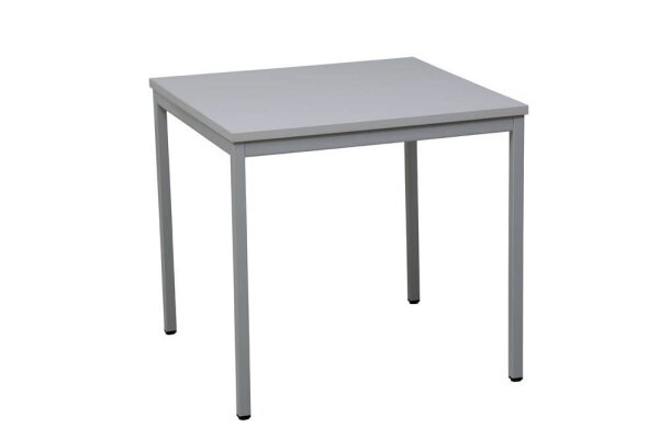 Gürkan Mehrzwecktisch grau quadratisch, Vierkantrohr grau, 80,0 x 80,0 x 75,0 cm