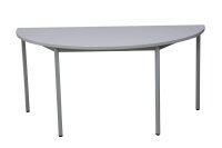 Gürkan Mehrzwecktisch grau halbrund, Vierkantrohr grau, 140,0 x 70,0 x 75,0 cm