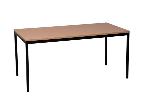 Gürkan Mehrzwecktisch buche rechteckig, Vierkantrohr schwarz, 200,0 x 100,0 x 75,0 cm