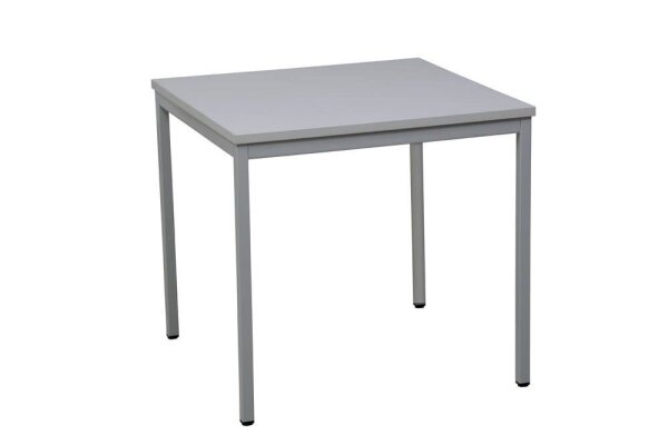 Gürkan Mehrzwecktisch grau quadratisch, Vierkantrohr grau, 70,0 x 70,0 x 75,0 cm