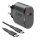 sbs Ladekabel mit Adapter schwarz, Kabellänge: 1,0 m, 15 Watt