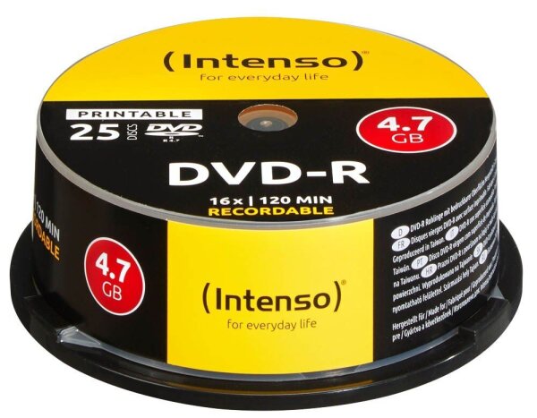 Intenso DVD-R 4,7 GB bedruckbar, 25 St.
