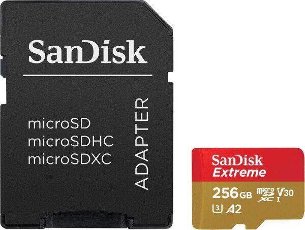 SanDisk Speicherkarte microSDXC-Card Extrem, 256 GB, 1 St.